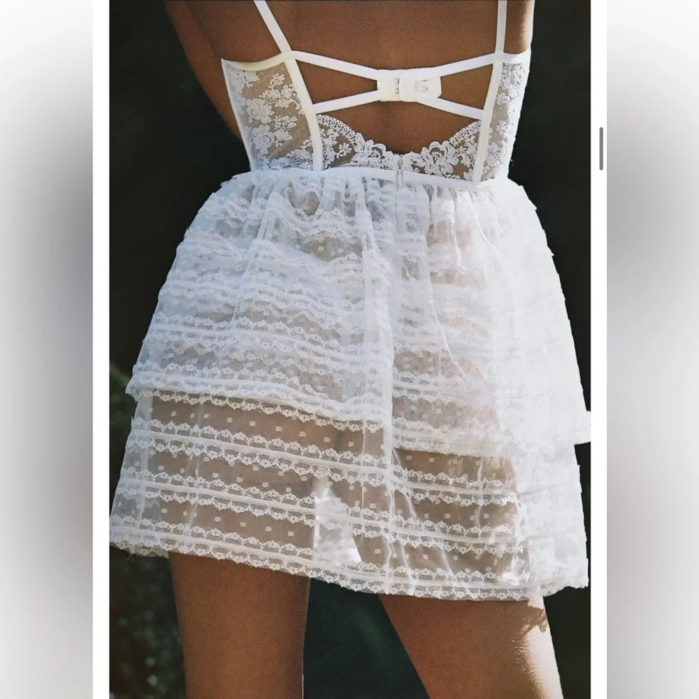 For Love and Lemons Love Story Slip Dress in White size XS NEW $159 VS Bride - Picture 10 of 16